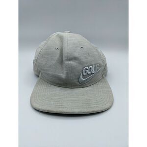 Nike Hat Pro Dri-Fit GOLF Cap Gray Flat AREOBILL Adjustable Fit Leather Strap‎